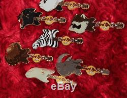 12 Hard Rock Cafe PINS Animal Head Guitar COMPLETE SET online panda zebra lion