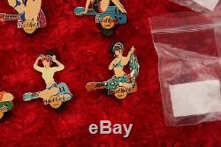 12 Hard Rock Cafe PINS Set PIN UP GIRL Online Series L100 guitar bikini lingerie