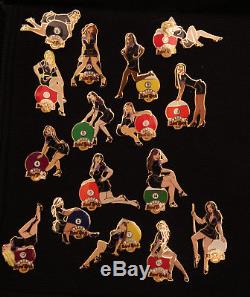 16 Hard Rock Cafe Pins SET Online POOL BALL GIRLS Billiards 8 complete series of
