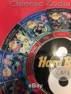 2001 Hard Rock Cafe Set Of 13 Zodiac Pin Rat To Pig Yin Yang Center 5000 LE Rare