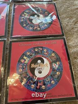 2001 Hard Rock Cafe Zodiac Pin Yin Yang Center And Set 12 Rat To Pig With Card LE