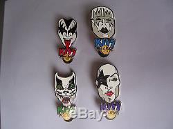 2004 Kiss Mask Series Hard Rock Cafe Pin Set L. E. 200 Rare stick pick