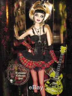 2008 HARD ROCK CAFE Gothic Barbie Doll/HRC Collector Pin Gold Label L9663 NRFB