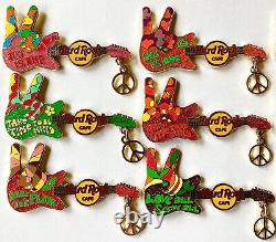 2008 Hard Rock Cafe Online Mantra Peace Guitar Series Complete (12) Pin Le Set