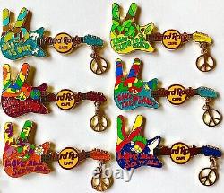 2008 Hard Rock Cafe Online Mantra Peace Guitar Series Complete (12) Pin Le Set