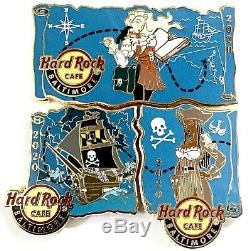 2020 Hard Rock Cafe Baltimore Sexy Pirate Girl Treasure Map (3) Pin Puzzle Set