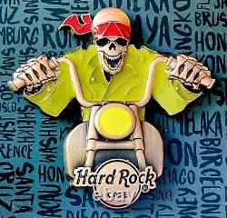 2022 Hard Rock Cafe 3d Biker Skeleton Series Complete (3) Pin Le Set