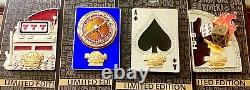 2023 Hard Rock Hotel & Casino Atlantic City 3d Silver Casino Puzzle (4) Pin Set