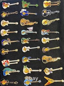 27 Hard Rock Cafe 1990s GUITAR PIN Collection LOT Dead Rocker Les Paul City Excl