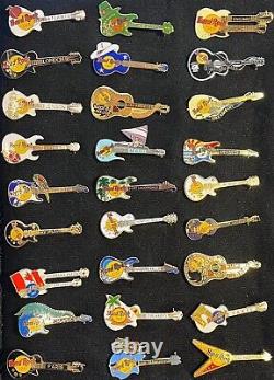 27 Hard Rock Cafe 1990s GUITAR PIN Collection LOT Dead Rocker Les Paul City Excl