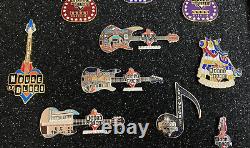 27 House of Blues Guitar Pins Board Collection Lot Las Vegas. Anaheim, San Diego