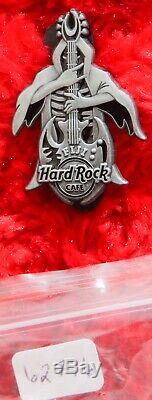 3 Hard Rock Cafe Pins FIJI Halloween 3D Pewter SKULL Skeleton MOTORCYCLE Lot