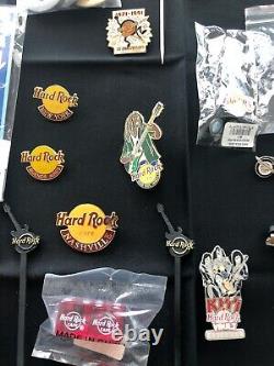 45 Hard Rock Pins 16 Hard Rock Buttons -private Collection