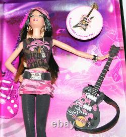 4th HARD ROCK CAFE BARBIE DOLL 2006 with Guitar Pin MATTEL NRFB Pink Label L4175