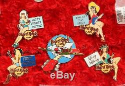 5 Hard Rock Cafe Pin Up Girl Set Airplane NOSE ART WWII airforce LE100 XL PINS