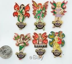 6 Hard Rock Cafe PINS Orlando BUTTERFLY FAIRY GIRLS Stained glass wing band Lot