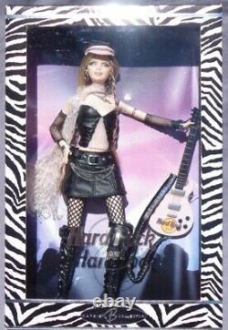 Barbie HARD ROCK CAFE 2004 Mattel G7915 pin's guitare ROSE poupée NRFB zebre