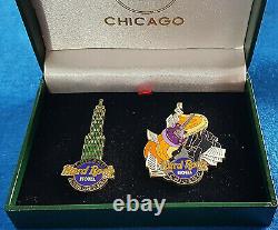 CHICAGO HOTEL GRAND OPENING TEAM STAFF SET BOXED 2004 Hard Rock Cafe PIN LE