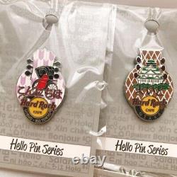 Complete set HARD ROCK CAFE JAPAN 3D Hello Pin Series 8 pins Japanese Hello