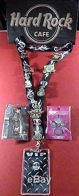 Cyprus Hard Rock Cafe 11 Pins & Lanyard Backstage Pass, Discontinued