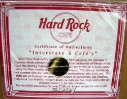 Framed Hard Rock Cafe INTERSTATE 5 8 x Pin Badge Set COA STAFF RITA MBE SIGNED