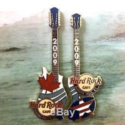 HARD ROCK CAFE PUZZLE SET DOUBLE NECK GUITAR PIN with backing card