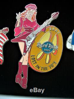 HRC Hard Rock Park Myrtle Beach Grand Opening Set 2007 5 Pins New OVP Cafe Girl