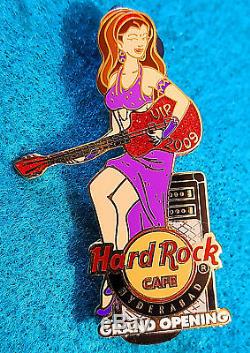 HYDERABAD VIP GRAND OPENING INDIAN GIRL ON AMP & GUITAR Hard Rock Cafe PIN LE40