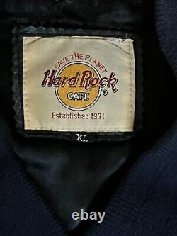 Hard Rock Atlanta 1990s save the planet, love/serve all leather bomber jacket XL
