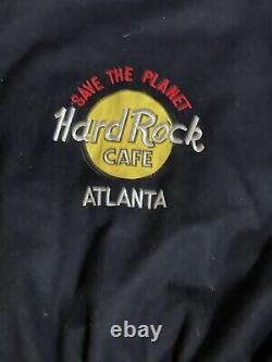 Hard Rock Atlanta 1990s save the planet, love/serve all leather bomber jacket XL