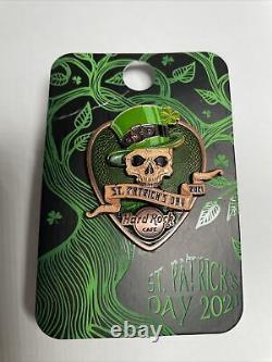 Hard Rock Cafe 2021 Green Hatted 3D St. Patrick's Day Skull Prototype Pin LE 10