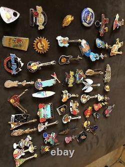 Hard Rock Cafe 50 Worldwide Assorted Pins RARE Lot! Guitar Drums Cars VINTAGE
