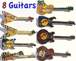 Hard Rock Cafe ACAPULCO 1990s 2000s 8 Rare GUITAR Collection Group PIN Lot Set 1