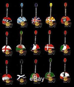 Hard Rock Cafe AMERICAN FOOTBALL GUITAR XLII 2008. EUROPE SET of 15 Pins RARE