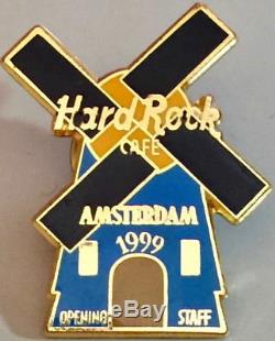 Hard Rock Cafe AMSTERDAM 1999 Opening Staff OS PIN Blue Windmill HRC #216 NM