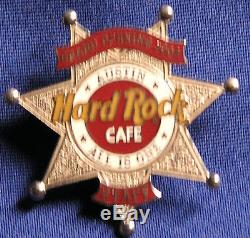 Hard Rock Cafe Austin (closed) GO Party STAFF Sheriff Star Badge Pin LE 225