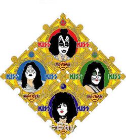 Hard Rock Cafe BELO HORIZONTE 1st Anniv. KISS PUZZLE SET of 4 pins GENE PAUL