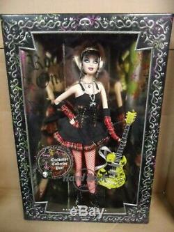 Hard Rock Cafe Barbie Doll Gold Label Collector Doll and Pin New in Box NIB Goth