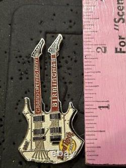 Hard Rock Cafe Birmingham Grand Opening Party Silver Doubleneck Pin #12166