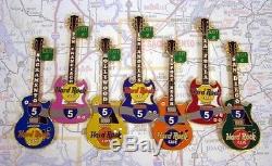 Hard Rock Cafe CALIFORNIA 1999 Interstate 5 Framed 7 Guitar PINS COA #2130 I-5