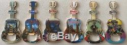 Hard Rock Cafe COLLECTION of SIX BOTTLE OPENER Magnets CITY T-SHIRT GUITAR New