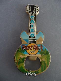 Hard Rock Cafe Cairo Egypt Palm Tree on Beach Guitar Magnet Bottle Opener