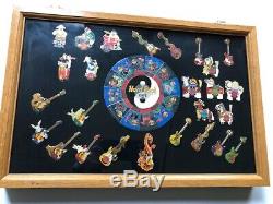 Hard Rock Cafe'Chinese Zodiac Puzzle Pin' Display plus 26 other pins