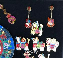 Hard Rock Cafe'Chinese Zodiac Puzzle Pin' Display plus 26 other pins