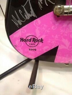 Hard Rock Cafe Epiphone Guitar 2009 Breast Cancer Special Edition Signed