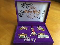 Hard Rock Cafe Golden Jubilee 2002 5 Pin Set Signed by Rita