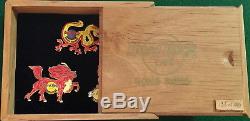 Hard Rock Cafe HONG KONG 2002 GRAND OPENING 3 PIN Set Wood Box #138/300 #17268