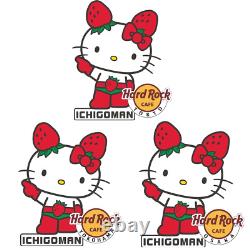 Hard Rock Cafe Hello Kitty ICHIGOMAN Logo pin Badge Osaka Tokyo Yokohama set
