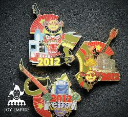 Hard Rock Cafe Hong Kong & Macau Hotel Puzzle Dragon Set of 3 Pins 2012 LE388