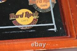Hard Rock Cafe Huge Big Lot of 56 Pins With Wooden Case Orlando New York Guitar